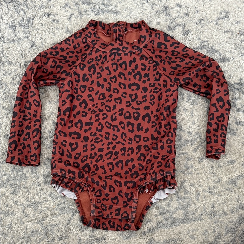 GAP Baby Swimsuit with Brown Leopard Print
